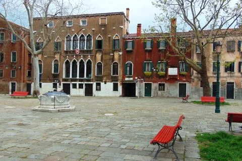 Empty square in Venice Foto stock