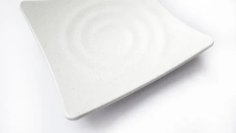 Empty square white plate with ceramic melamin Stock Photos