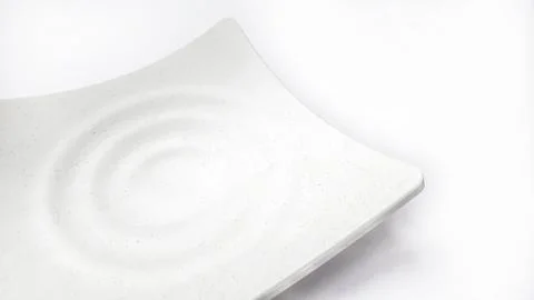 Empty square white plate with ceramic melamin Stock Photos