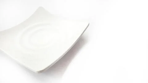 Empty square white plate with ceramic melamin Stock Photos