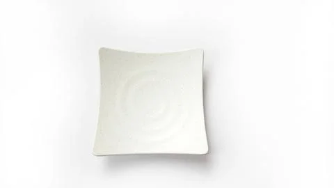 Empty square white plate with ceramic melamin Stock Photos