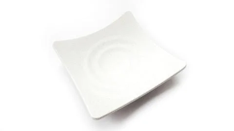 Empty square white plate with ceramic melamin Stock Photos