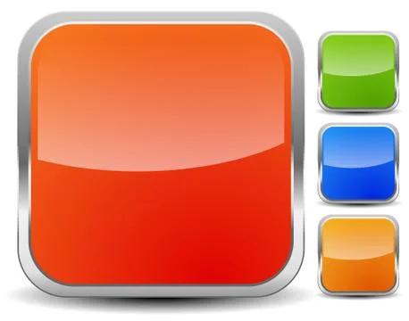 Empty squares icon, symbol backgrounds. Buttons. Vector illustration. イラスト素材