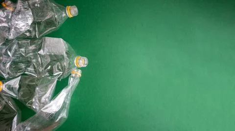 Empty squeezed plastic bottles ready for recycling Stock Photos