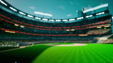Empty stadium arena with animated fans crowd in the sunny day lights Stock Footage 164440322