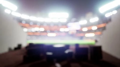 Empty stadium arena with animated fans crowd in the night lights Stock Footage 164733404