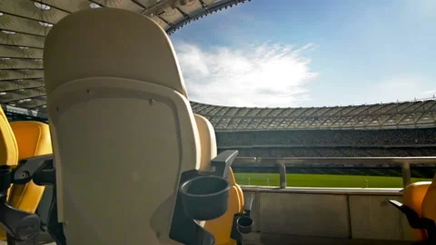 Empty stadium awaiting sporting events. Stock Footage 130109131