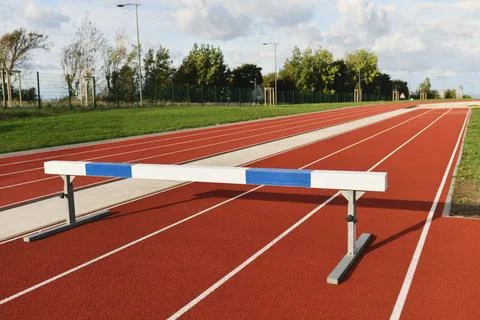Empty stadium with barrier obstacle Stock-Fotos