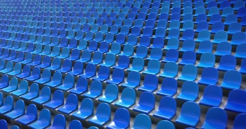 Empty stadium chairs looping 3D animation Stock Footage 121115195