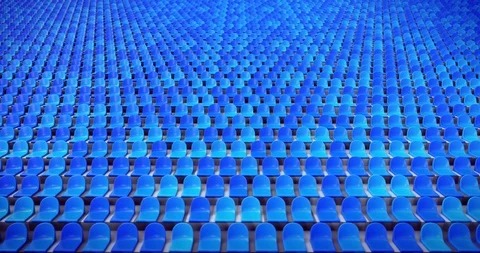 Empty stadium chairs looping 3D animation Stock Footage 121116313
