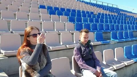 Empty stadium during the quarantine Video stock 132719634