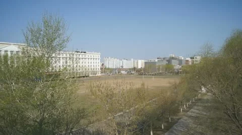 Empty Stadium in the Early Morning Stock Footage 11024421