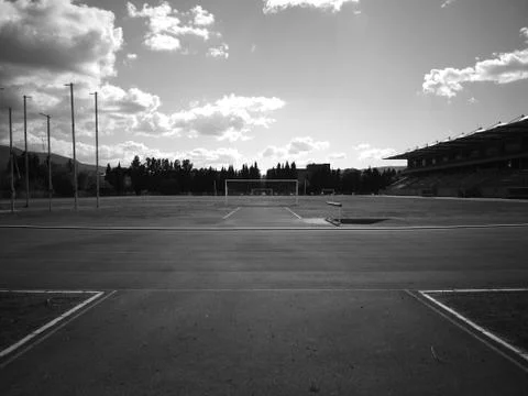 Empty Stadium Before Match Stock Photos