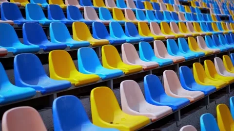 Empty Stadium Seating Before Event Stock Footage 340482919