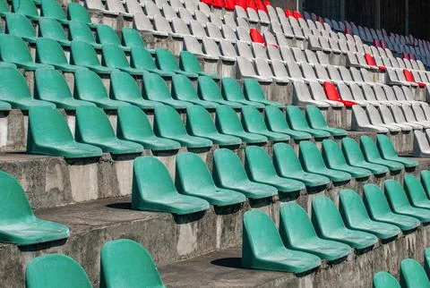 Empty Stadium Seats Pattern Stock Photos
