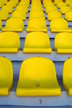 Empty stadium seats Stockfoto's