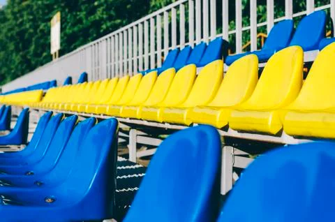 Empty Stadium Seats Foto stock