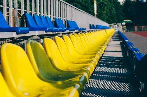 Empty Stadium Seats Foto stock