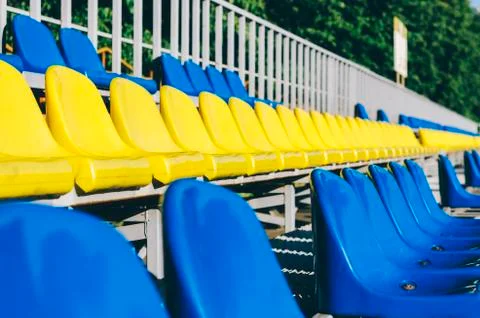 Empty Stadium Seats Foto stock