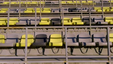 Empty stadium without people. stadium seats close-up Stock Footage 306060832