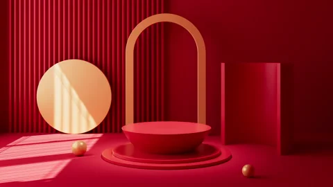Empty stage and interior geometric architecture video, 3d rendering. Stock Footage 234724471