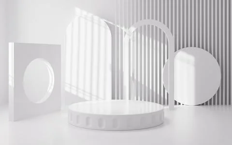 Empty stage and interior geometric architecture, 3d rendering. イラスト素材