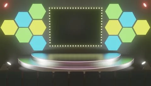 Empty stage and  lights Stock Illustration