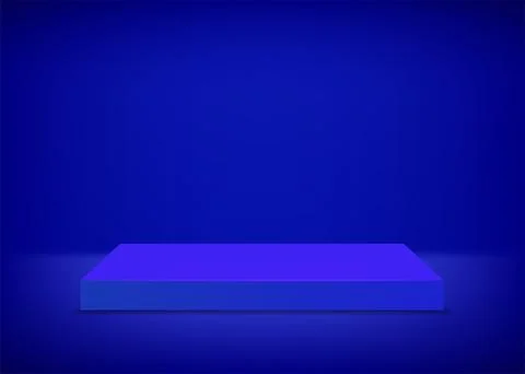 Empty stage. Blue background. Podium for presentation. Vector illustration. Stock Illustration