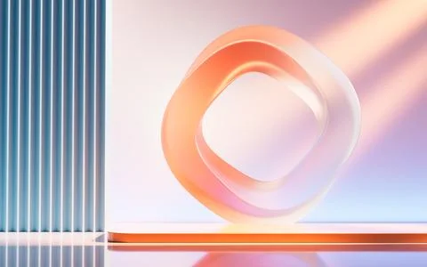 Empty stage with creative curve geometries, 3d rendering. Stock Illustration