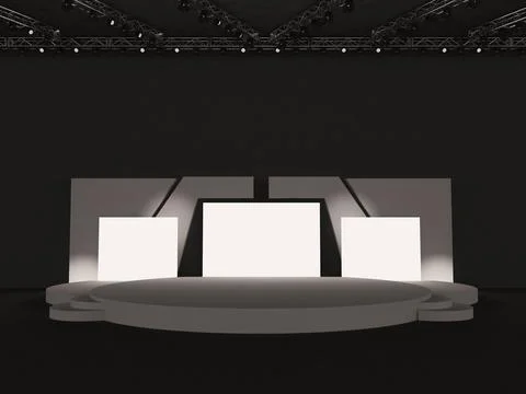 Empty stage Design for mockup and Corporate identity,Display, front view Illustrazione stock