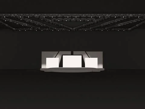 Empty stage Design for mockup and Corporate identity,Display, front view Stock Illustration