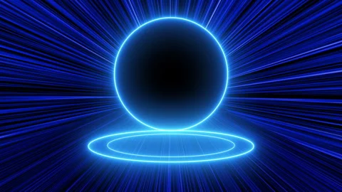 Empty stage with electric light video animated background Stock Footage 340189471