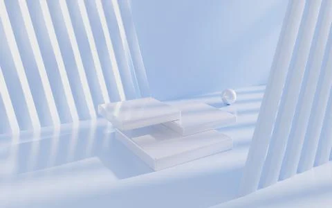 Empty stage with interior architecture, 3d rendering. Ilustración de archivo