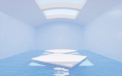 Empty stage with interior architecture, 3d rendering. Stock Illustration