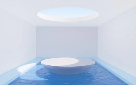 Empty stage with interior architecture, 3d rendering. Ilustración de archivo