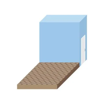 Empty stage. Isometric square podium. Storeroom Stockillustratie