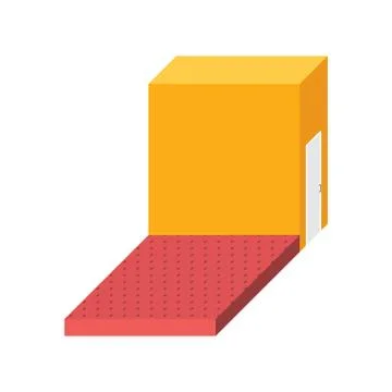 Empty stage. Isometric square podium. Storeroom Illustrazione stock
