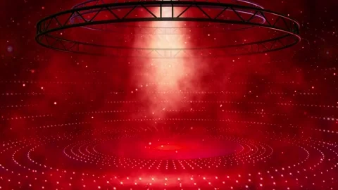 Empty Stage with Red Spotlights and Smoke Effect Vidéo 329656962
