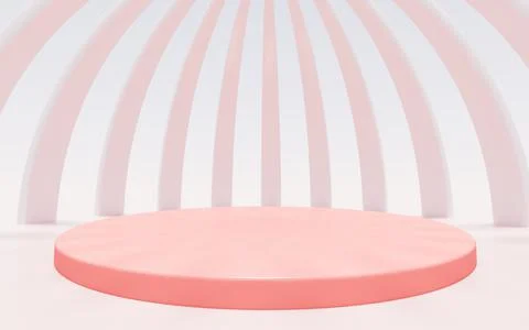 Empty stage in the round room, 3d rendering. Stock Illustration