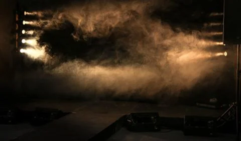 Empty stage with smoke Stock Photos