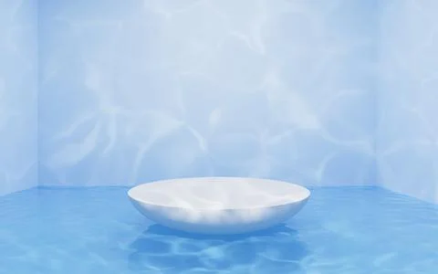 Empty stage with water scene, 3d rendering. イラスト素材