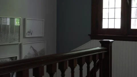 Empty staircase old German house Vídeo Stock 243518999