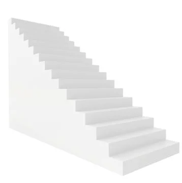 Empty stairs. Isolated on white background. Way upward Illustrazione stock