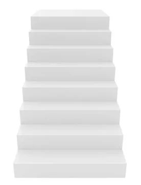 Empty stairs. Isolated on white background. Way upward Illustrazione stock