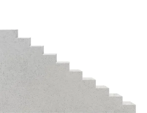 Empty stairs leading up, side view. 3d render Stock Illustration