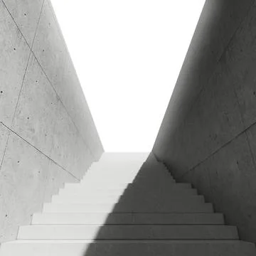 Empty Stairway in Abstract Building. 3d Rendering Ilustración de archivo