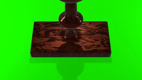 Empty stamp on chromakey background. Put a stamp on a document. 3D render. Stock Illustration
