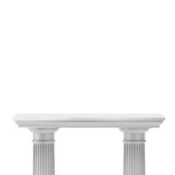 Empty Stand for Exhibit with columns Stock Illustration