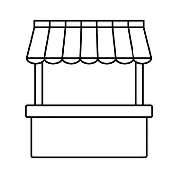 Empty stand stall template store and marketing advertisement sale Illustrazione stock