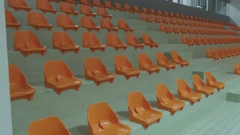 Empty stands in the hall due to a COVID-19 pandemic. Video stock 145402930